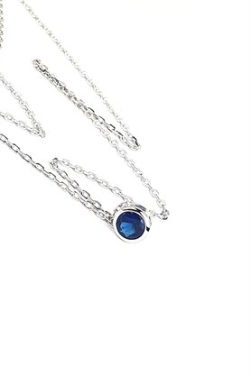 Sky Diamond Blue Creative Sapphire 925 ayar Gümüş Lüks kolye