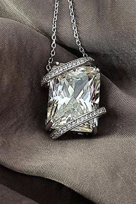 SKY DIAMOND gümüş lüks kolye 2x1 cm