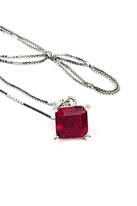 Sky Diamond Red creative rubies 925 ayar gümüş kolye
