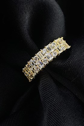 Sky Diamond Taşlı 925ayar Gümüş Üzerine Altın Kaplama Yüzük